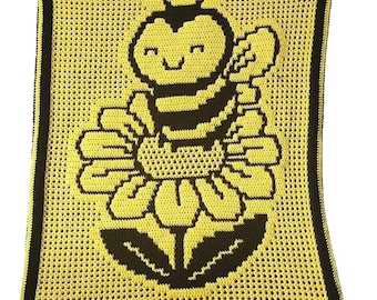 Bumble Bee - Overlay Mosaic Baby Blanket PATTERN ONLY