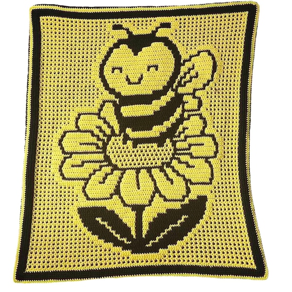 Manta para bebé con diseño de mosaico superpuesto de abeja (SOLO PATRÓN)