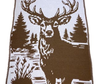 Deer Meadow - Overlay Mosaic Blanket PATTERN ONLY