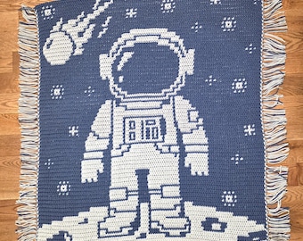 Man on the Moon - Overlay Mosaic Crochet Baby Blanket PATTERN ONLY