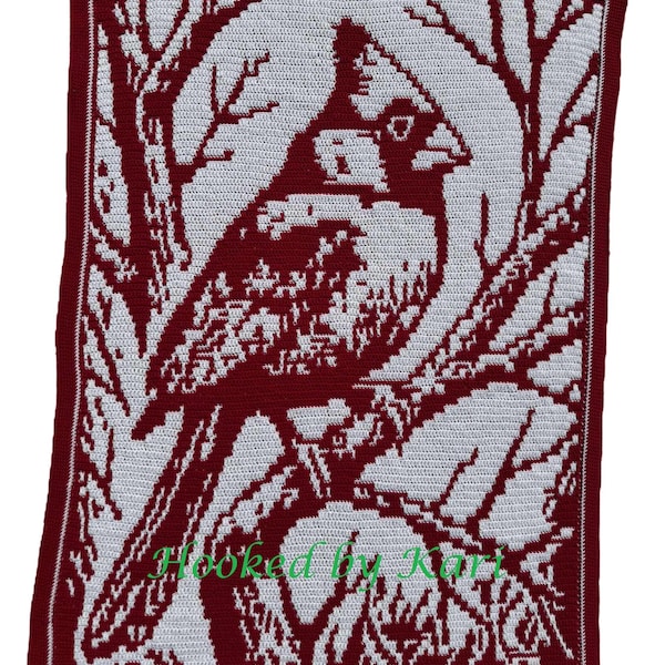 A Cardinal's Visit - Overlay Mosaic Blanket PATTERN ONLY