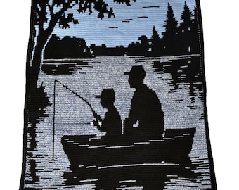 Fishing Buddies - Överläggsfilt Mosaik ENDAST MÖNSTER