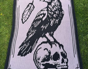 Feather & Bone - Overlay Mosaic Blanket PATTERN ONLY