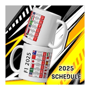 F1 2025 Becher Formel 1 Rennkalender Kaffeebecher
