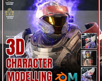 Custom 3D Character Modeling Service, Personalized 3D Art & High Detail 3D Model Design for Games, Animation  VR, Digital Download Available