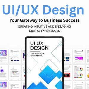 Modelo de Apresentação de Design de UI/UX | Guia de Sucesso em Negócios Digitais | Slides de Estratégia de UX Envolventes para Designers e Startups | Design de Sites