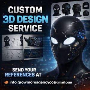 Custom 3D Model & STL File Service, 2D Image to 3D Conversion, 3D Printing Files for Props, Characters, Products, Prototypes
