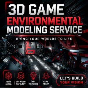 Modelado ambiental personalizado, modelos 3D personalizados para juegos, animación e impresión, modelos de personajes 3D de alta calidad, desarrollo de juegos.