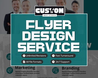Custom Flyer Design Service: Professional Business Marketing Ads (Digital File Formats Available)