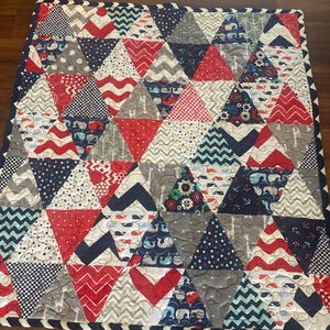 Red white and blue baby quilt