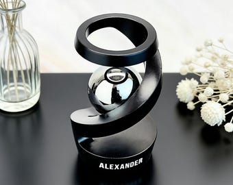 Personalized Floating Gyroscope Desk Toy, Stress Relief Office Decor