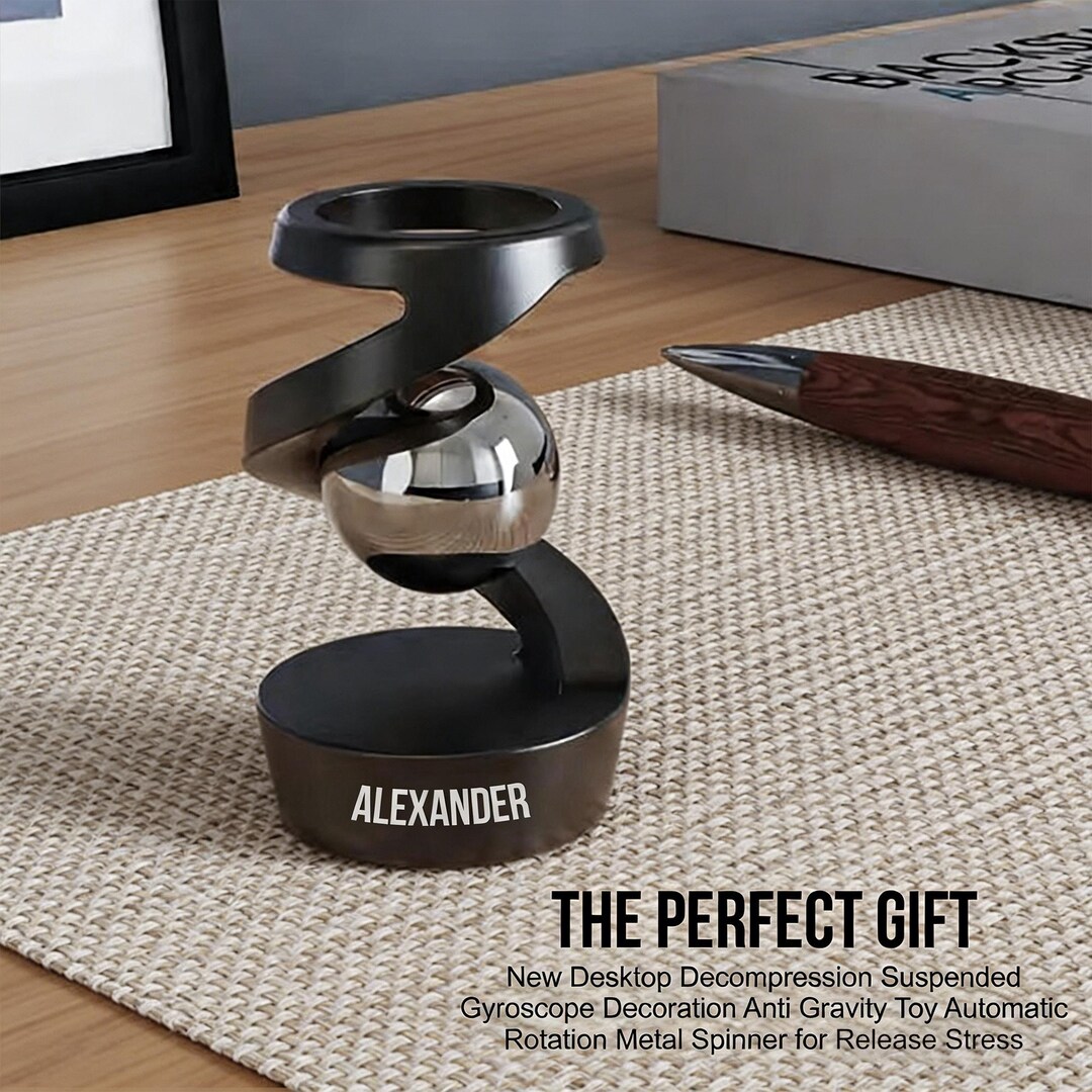 Gyroscope Gift Custom Floating Gyroscope for Desk Stress Relief Toy for Men’s Desk ...