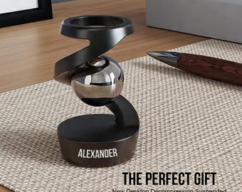 Custom Floating Gyroscope for Desk Stress Relief Toy for Men’s Desk Unique Gift for Men Who Have Everything Funny Groomsmen Gift Idea