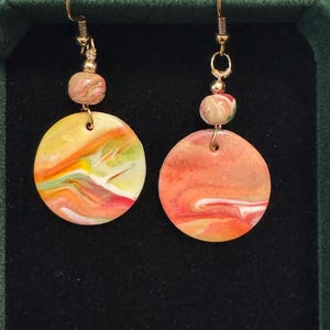 Handmade Polymer Clay Drop Earrings – Dangle Earrings in 2 Sizes, Nickel-Free Hypoallergenic Jewelry