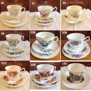 ensembles TRIO & DUO de TASSES DE THÉ vintage