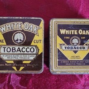 Vintage Australian 'white Oak' Fine Cut Tobacco Tin X 2 (#549)