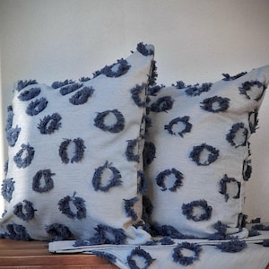 Boho Linen Pillow Cover, Boho Cushion Cover, Boho Home Decor, Blue Throw Pillow, Modern Boho Decor, Aesthetic Pillowcase, Boho Pillowcase