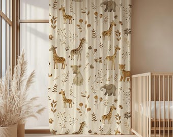 Safari Animals Sheer Curtain: Jungle Nursery Decor