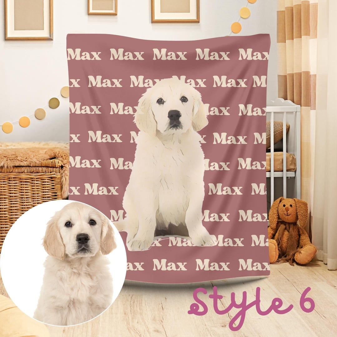 Custom Pet Blanket Pet Photo Personalized Name Dog Blanket Dog Blankets ...