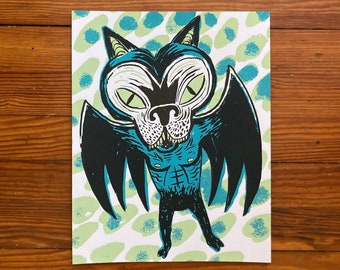 Batcat Screenprint