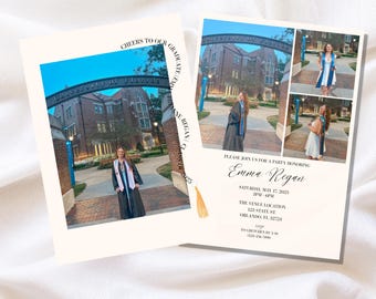 Class of 2025 Graduation Photo Invitation Template (Digital Download)