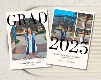 Modern Arch Graduation Announcement Template, Photo Invite (Digital Download)