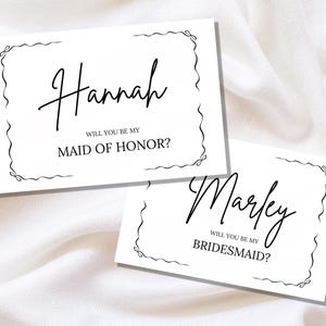 Elegant Bow Bridesmaid Proposal Card - Customizable Template for Maid of Honor, Will You Be My Bridesmaid, Bridesmaid Proposal Template
