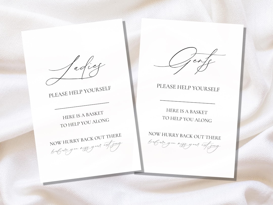 Toileties Sign Wedding Bathroom Basket Sign Template, Minimalist Restroom Toiletries ...