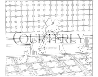 DIGITAL Kiki's Delivery Service Coloring Sheet