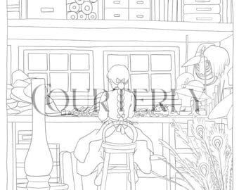 DIGITAL Howl's Moving Castle Coloring Sheet