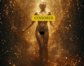 Arte di donna nuda "Rinascita" / Stile klimtiano / Arte simile a Klimt / Ispirata a Gustav Klimt / Influenzata dall'opera di Klimt / Arte digitale / Poster
