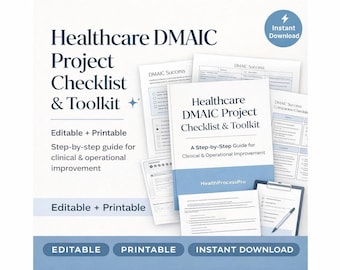 DMAIC Project Checklist | Lean Six Sigma DMAIC Template | Process Improvement Checklist | Quality Improvement Project Guide