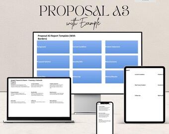 Plantilla de propuesta A3 / Plantilla de propuesta de proyecto Lean Six Sigma / Herramienta de mejora de procesos de atención médica / Plantilla de mejora de la calidad