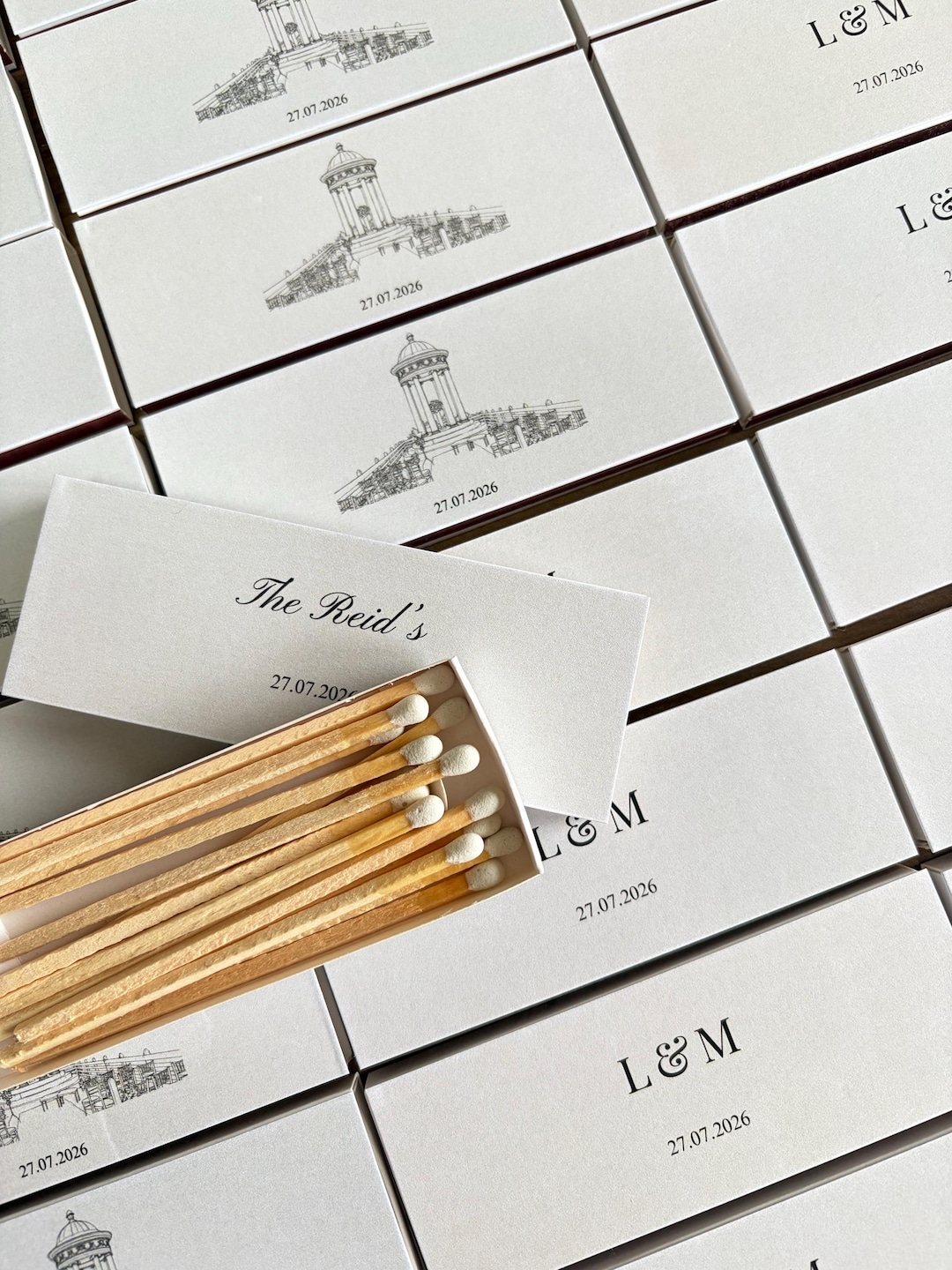 Printed Match Custom Printed Matchboxes, White Tip Matches, Wedding Event Favors - Etsy