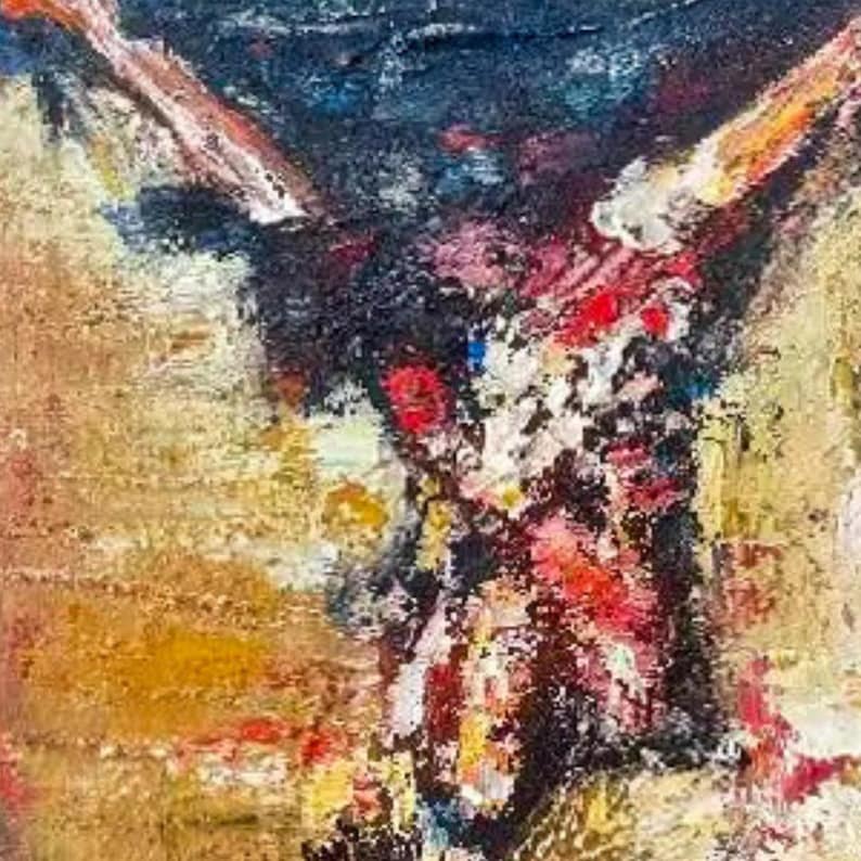 Crucifixion Anguish: Expressive Abstract Painting With Bold Texture and ...