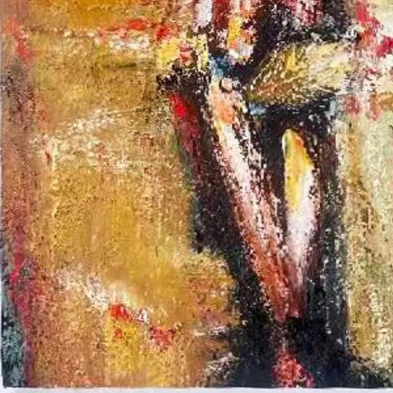 Crucifixion Anguish: Expressive Abstract Painting With Bold Texture and ...