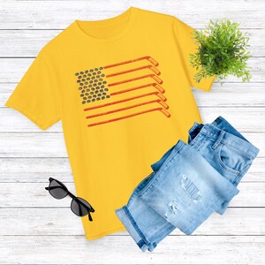 Youth Hockey American Flag T Shirt