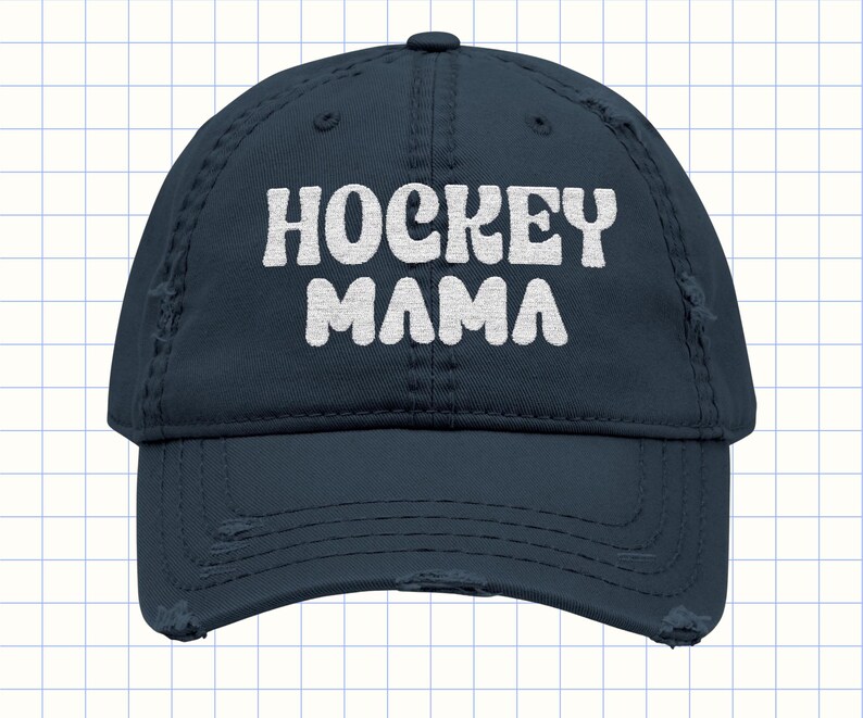 Distressed Hockey Mom Hat - hockey mom gift