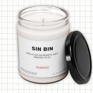 Funny Hockey Candle – Sin Bin Scented Soy Candle, Gift for Players, Coaches or Fans, Hockey Team Favor, Tournament Gift - Penalty Box Jar