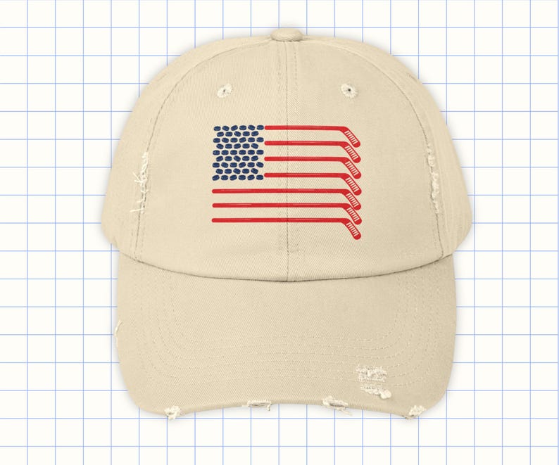 American Flag Hockey Hat - hockey mom gift