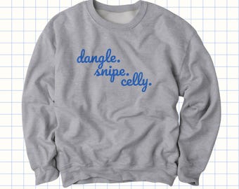 Embroidered Hockey Sweatshirt: "Dangle Snipe Celly" Unisex Crewneck