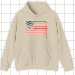 American Flag Hockey Hoodie For Men, Women, Teens in Sand