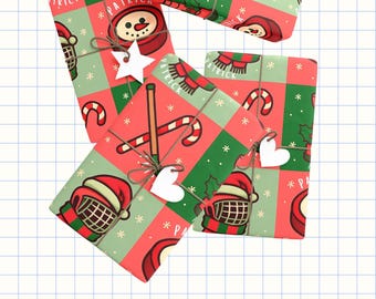 Weihnachtshockey Geschenkpapier - Personalisierte Geschenkpapierrolle mit Namen - Benutzerdefinierte Feiertagsverpackung für Hockeyfans, Spieler oder Trainer