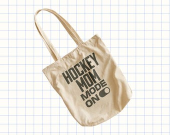 Hockey Mom Tote Bag – Canvas Sports Bag for Rink Days – Christmas Gift for Hockey Moms or Fans – Carryall Fits Blanket, Snacks, Gear