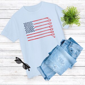 Hockey 4th of July Kids T-Shirt in Light Blue