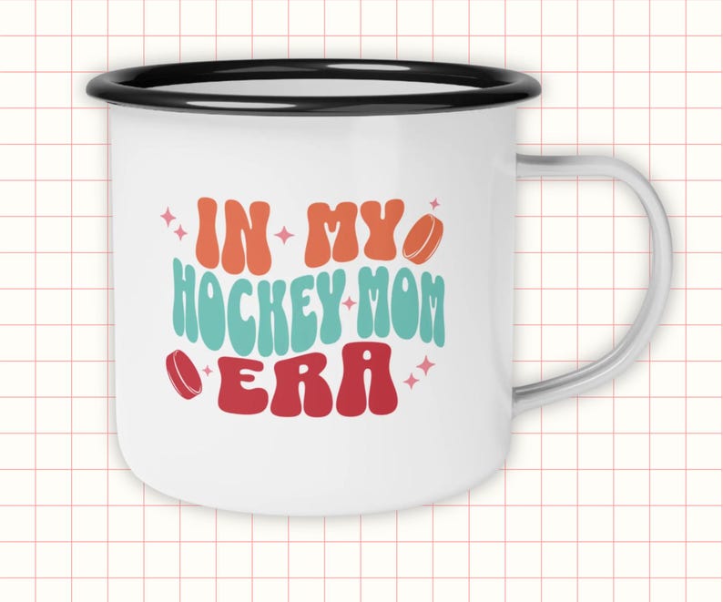 Hockey Mom Enamel Camp Mug - hockey mom gift