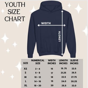 hoodie size chart for kids
