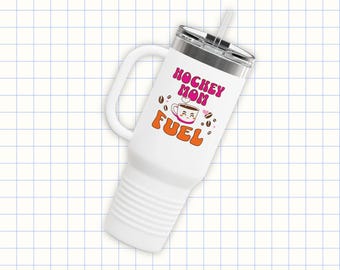 Hockey Mom Becher - 40 Unzen lustiger Reisebecher mit Deckel, Sport Mutter Geschenk, isolierte Rinkside Tasse für Kaffee, Eiswasser oder Weihnachtsgeschenk