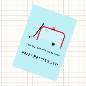 Mother's Day Card For Hockey Mom - Printable Cute Instant Download Cards For Sports Moms - 5x7 PDF & PNG File to Print at Home With Envelope