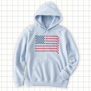 American Flag Hockey Hoodie – Patriotic Game Day Sweatshirt – USA Hockey Fan Crewneck Gift for Players
